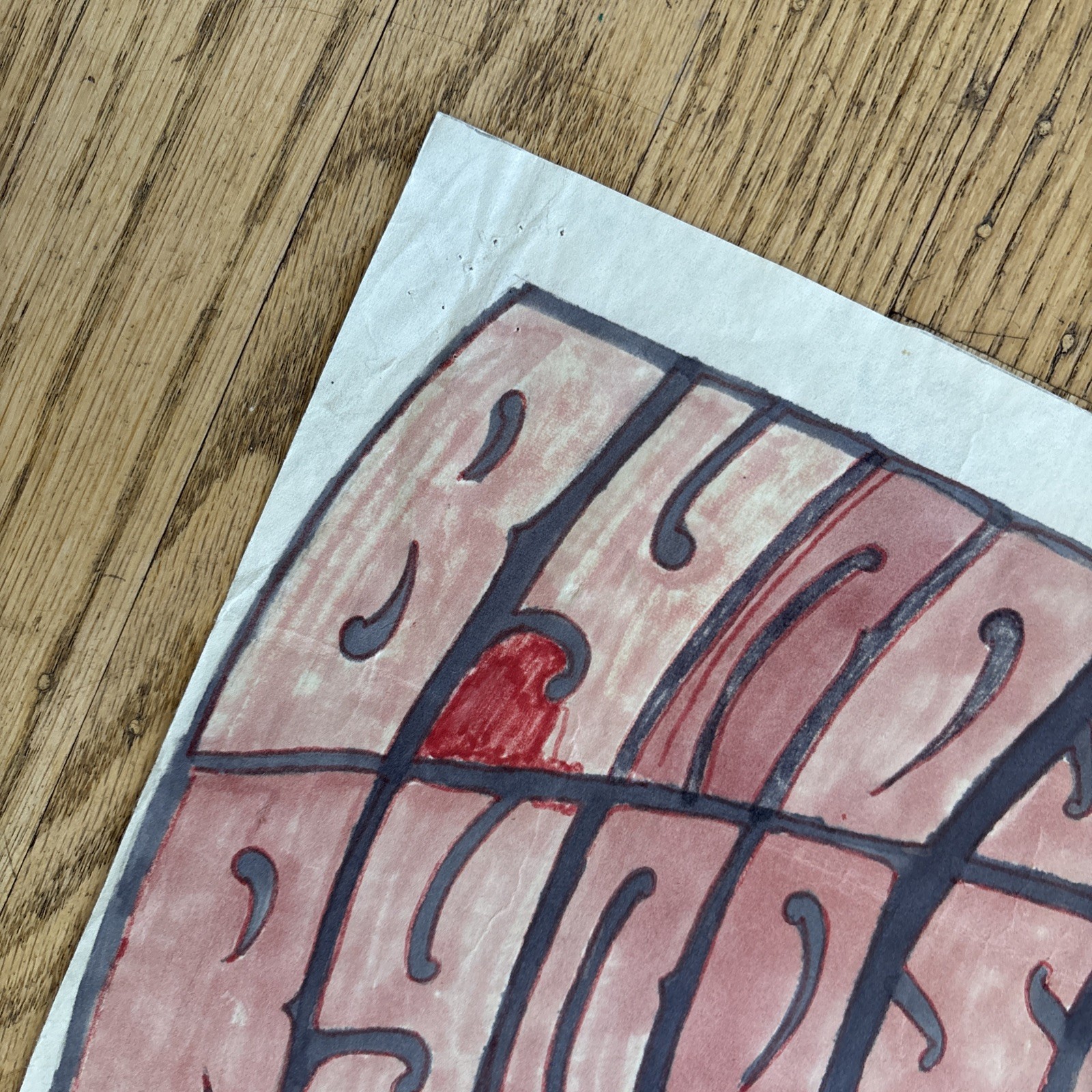 Fillmore Poster B. G. 57 Sketch Ink Hand Colored Art