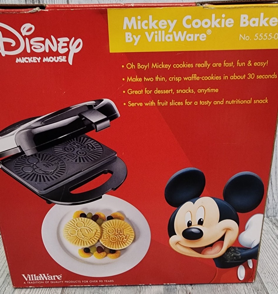 Disney Mickey Mouse Waffle Cookie Baker VillaWare 5555-04