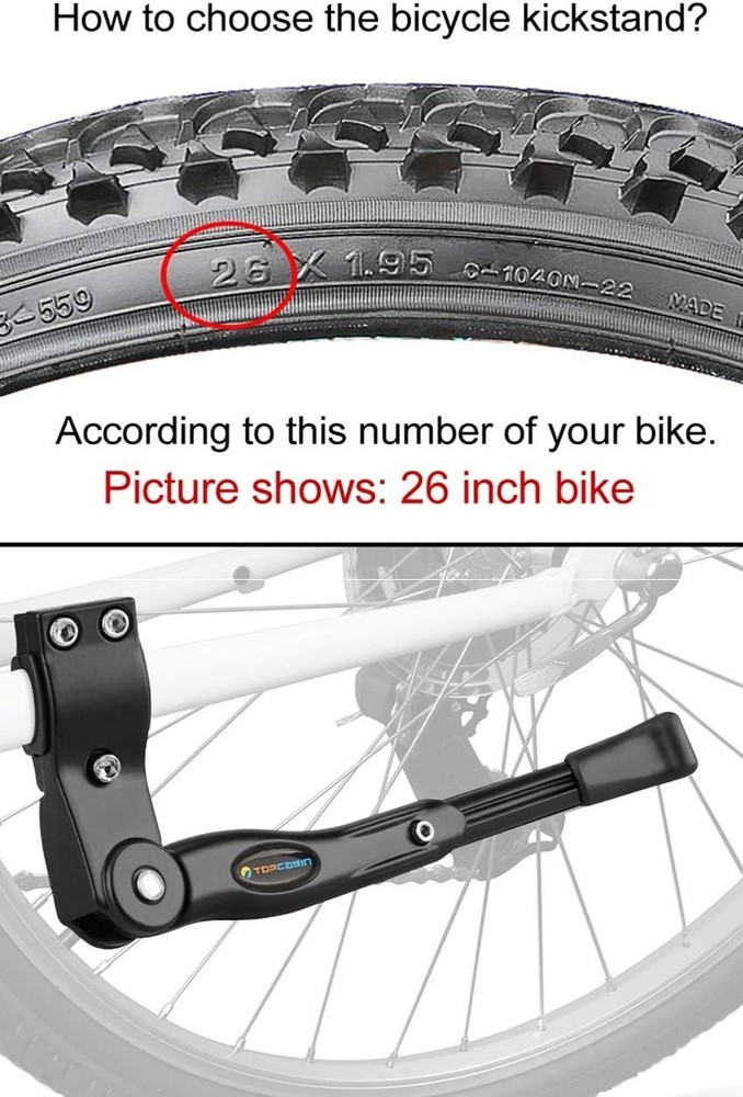 Universal Kickstand for 22-28 Inch Bikes - Adjustable Length & Rust-Resistant
