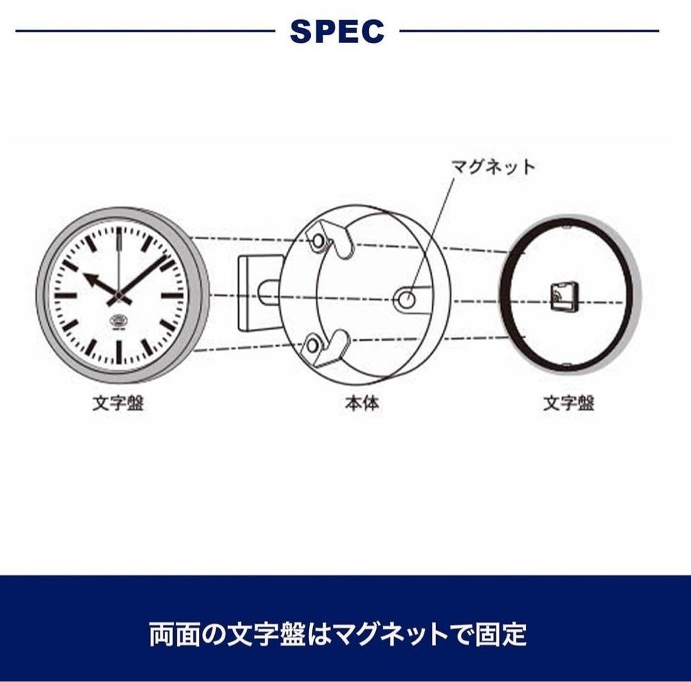 Dulton Double Face Clock 170D2 YR-0643 MAT BRICK/RAW Wall Japan NEW