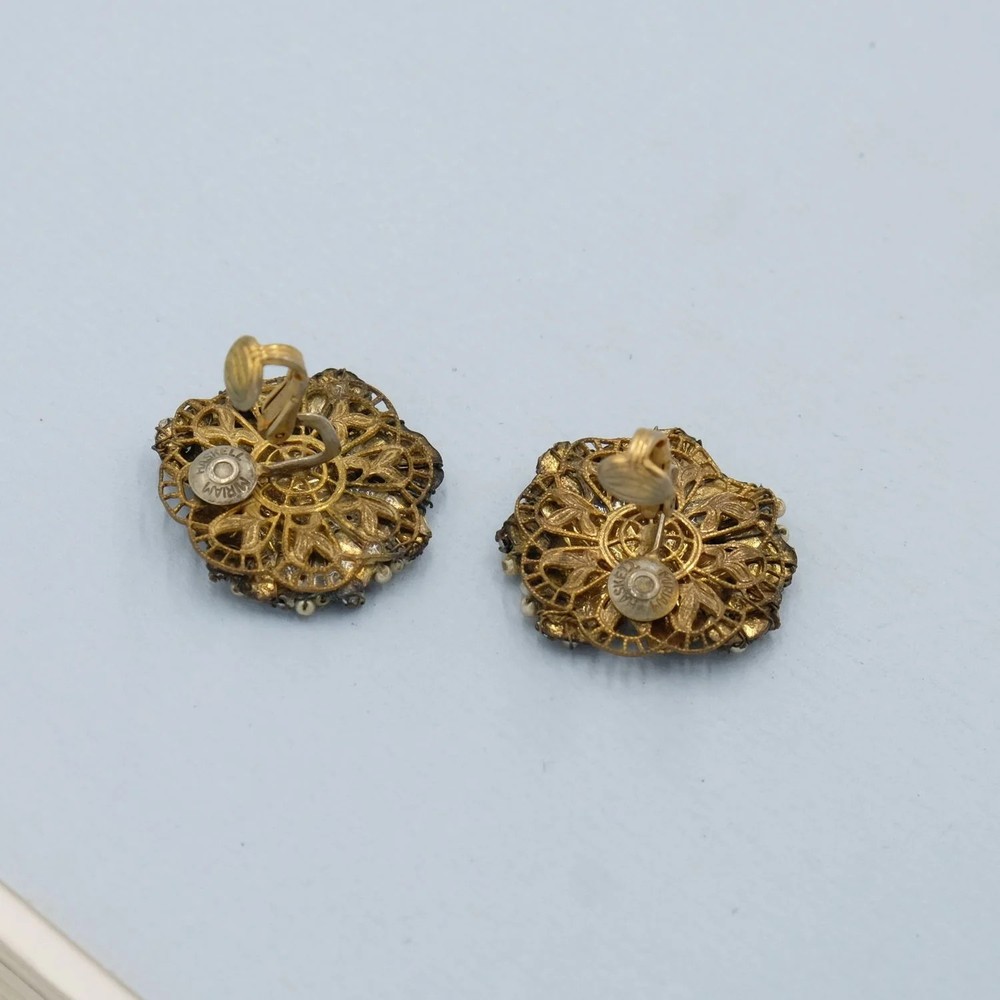 Miriam Haskell Lotus Earrings 1950s