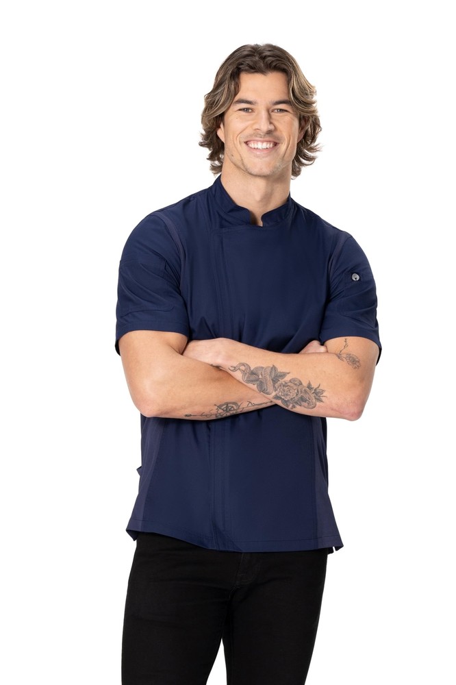 Chef Works Men's Springfield Chef Coat Medium Navy