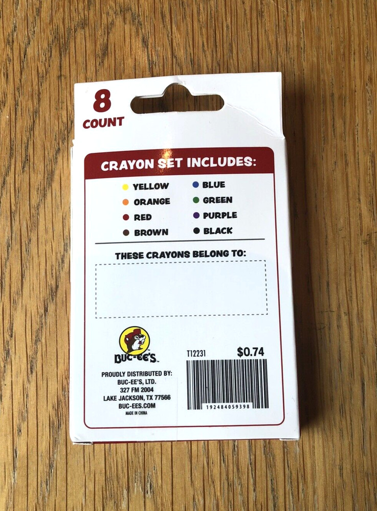 Buc-ee's Crayons - 8 Non Toxic- New Unopened pack