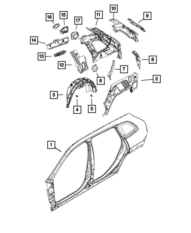 Genuine Mopar Wheelhouse Shield Left 68287929ad