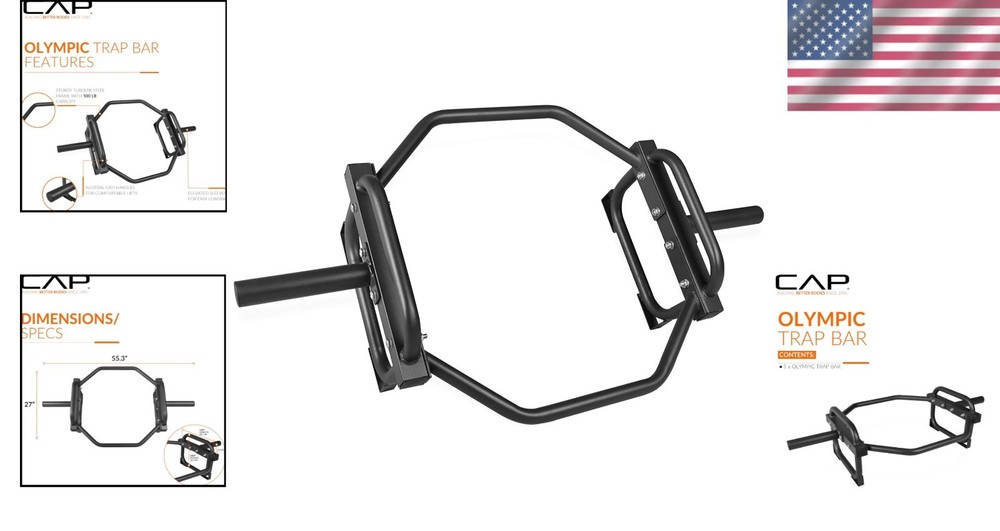 Compact Olympic Trap Bar with Neutral Grip for Enhanced Stability and Safety