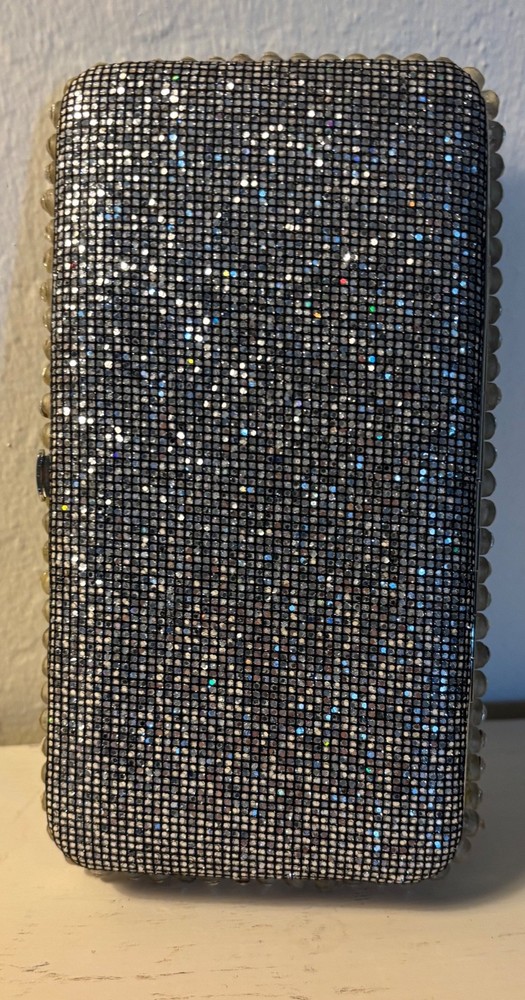 Beaded Bling Black Rhinestone Wallet