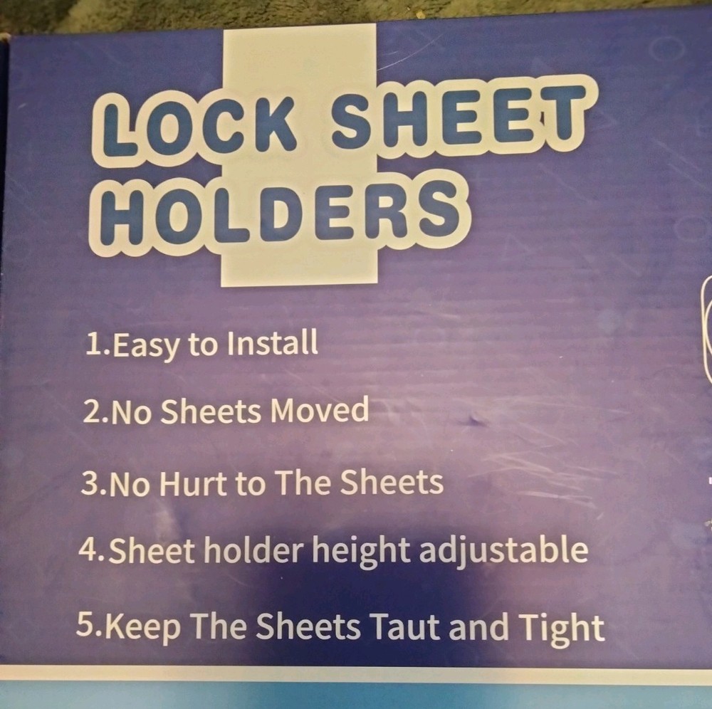 White Lock Sheet Holders For Bed