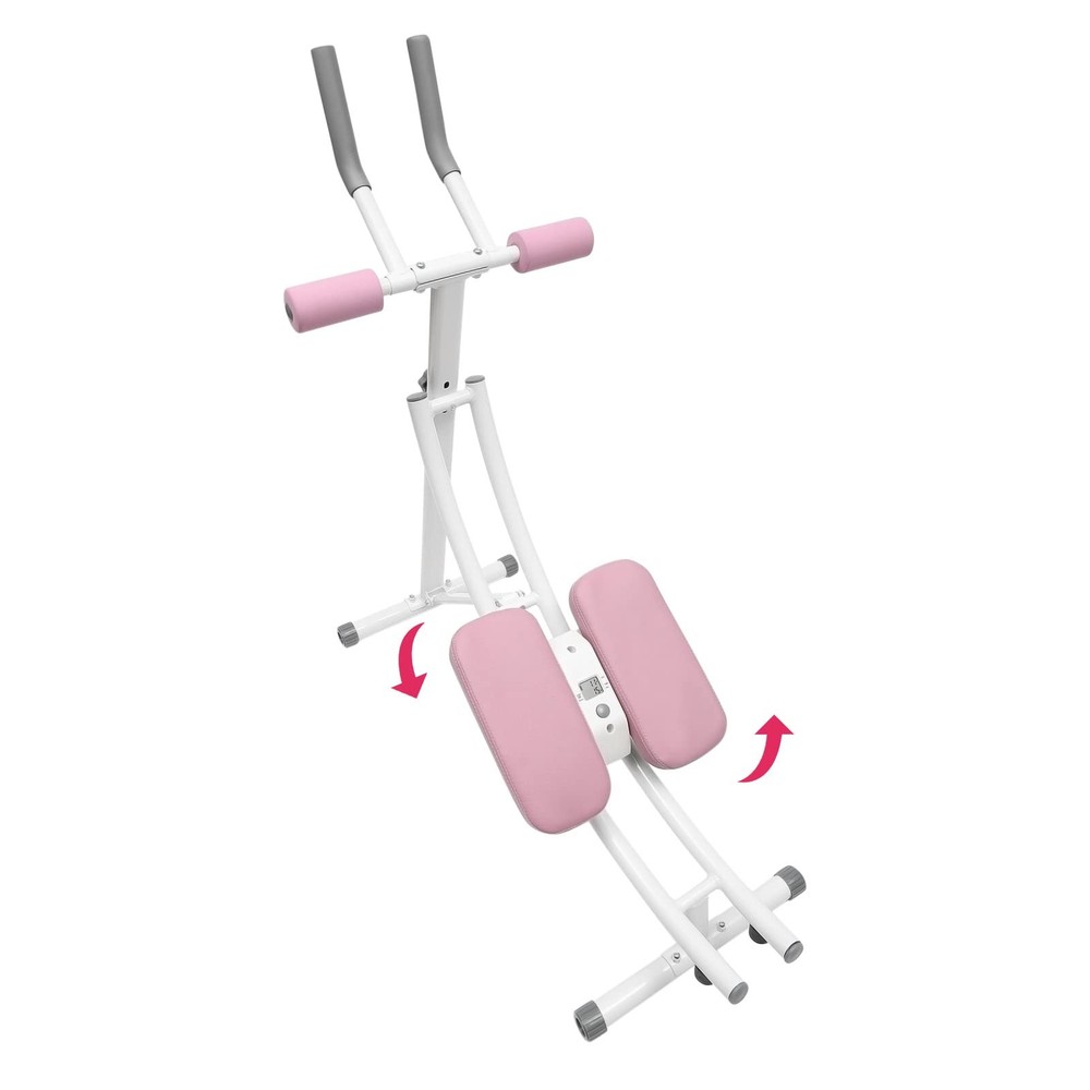 Adjustable Ab Machine Full Body Workout Home Exercise Pink Rotatable Cushion