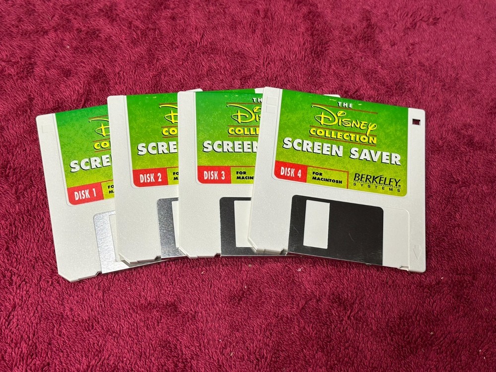 Disney Collection ScreenSaver For Macintosh, Computer Software 3.5" ( Disk 1-4)