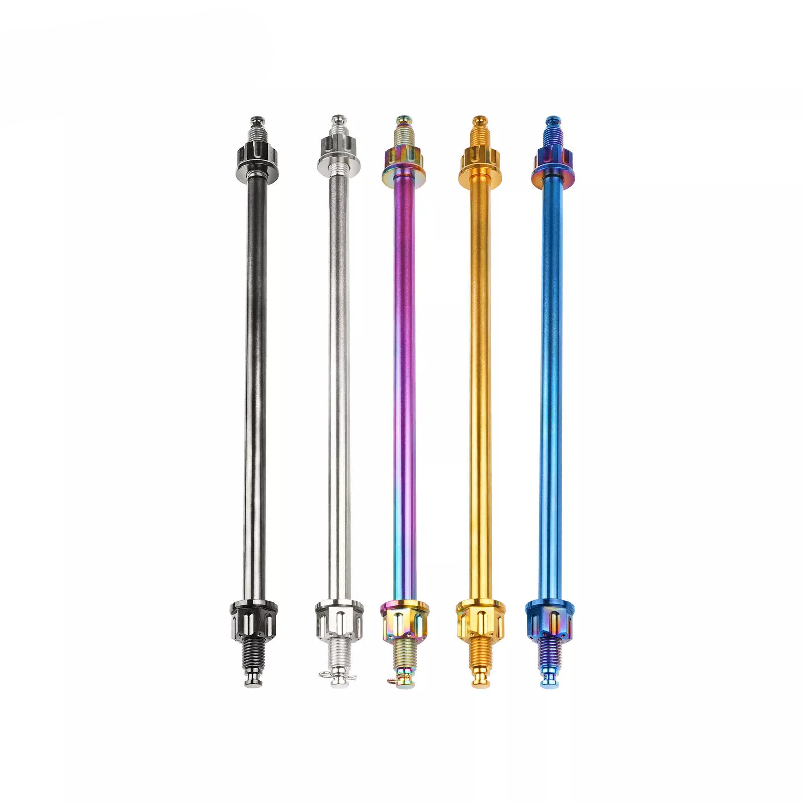 Titanium Motorcycle Axis Axle Roller w/ Nuts M10 M12*230/260/280/320/340/370