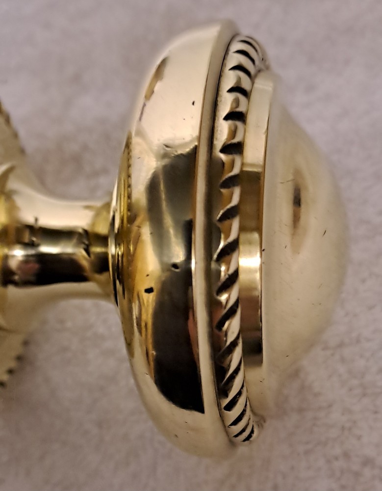 RECLAIMED RAW UNPROTECTED BRASS FRONT ENTRANCE DOOR CENTRE KNOB PULL HANDLE