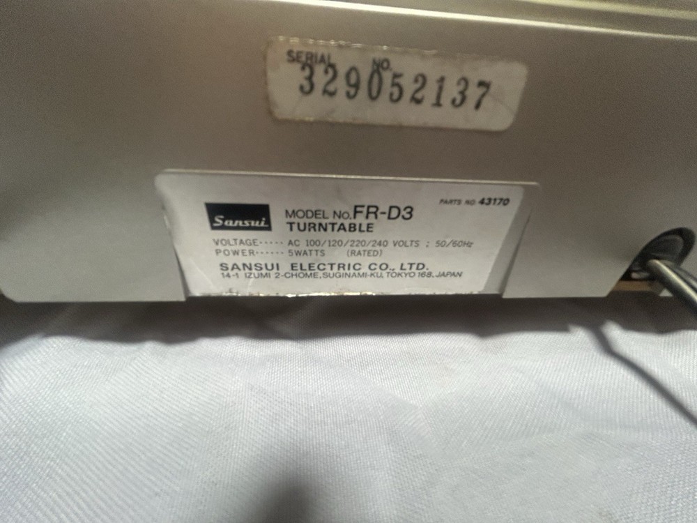 SANSUI FR-D3 TURNTABLE WORKING DIRECT DRIVE SEMI AUTO