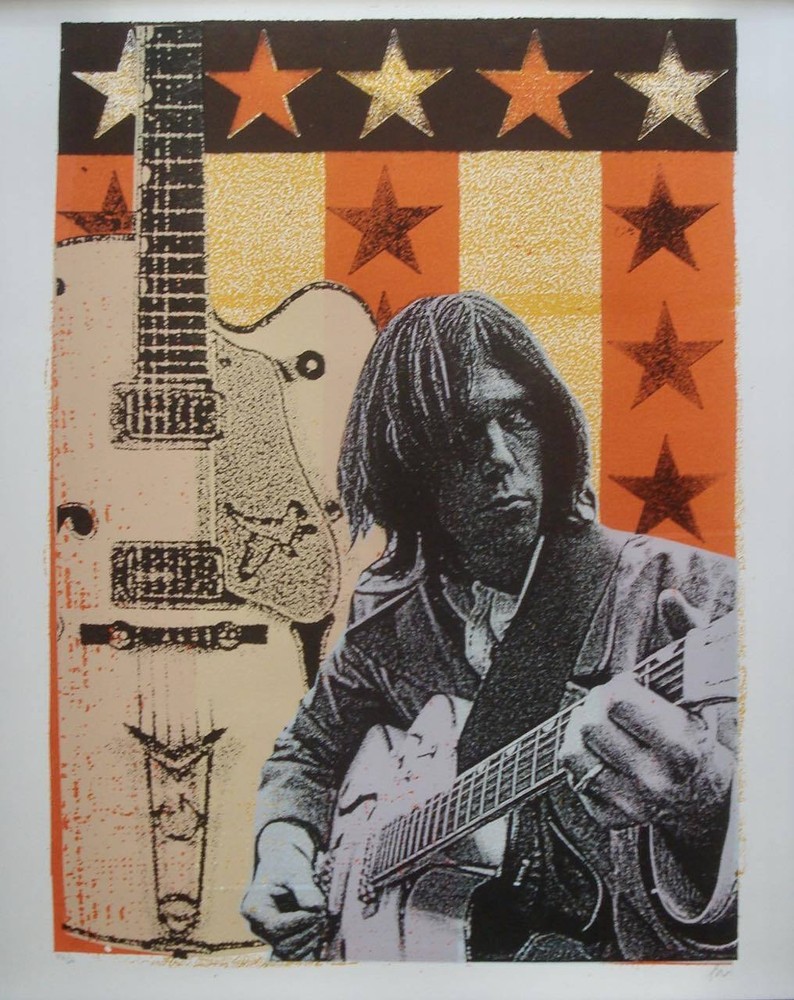NEIL YOUNG INTO THE BLACK 2010 PRINT MAFIA Signed Limited edition print #80