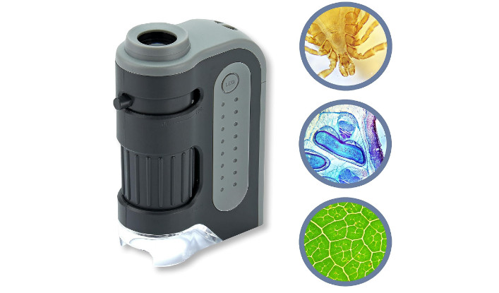 Pocket Microscope Science Lab 120x Zoom LED Portable STEM Educational Kids Tools