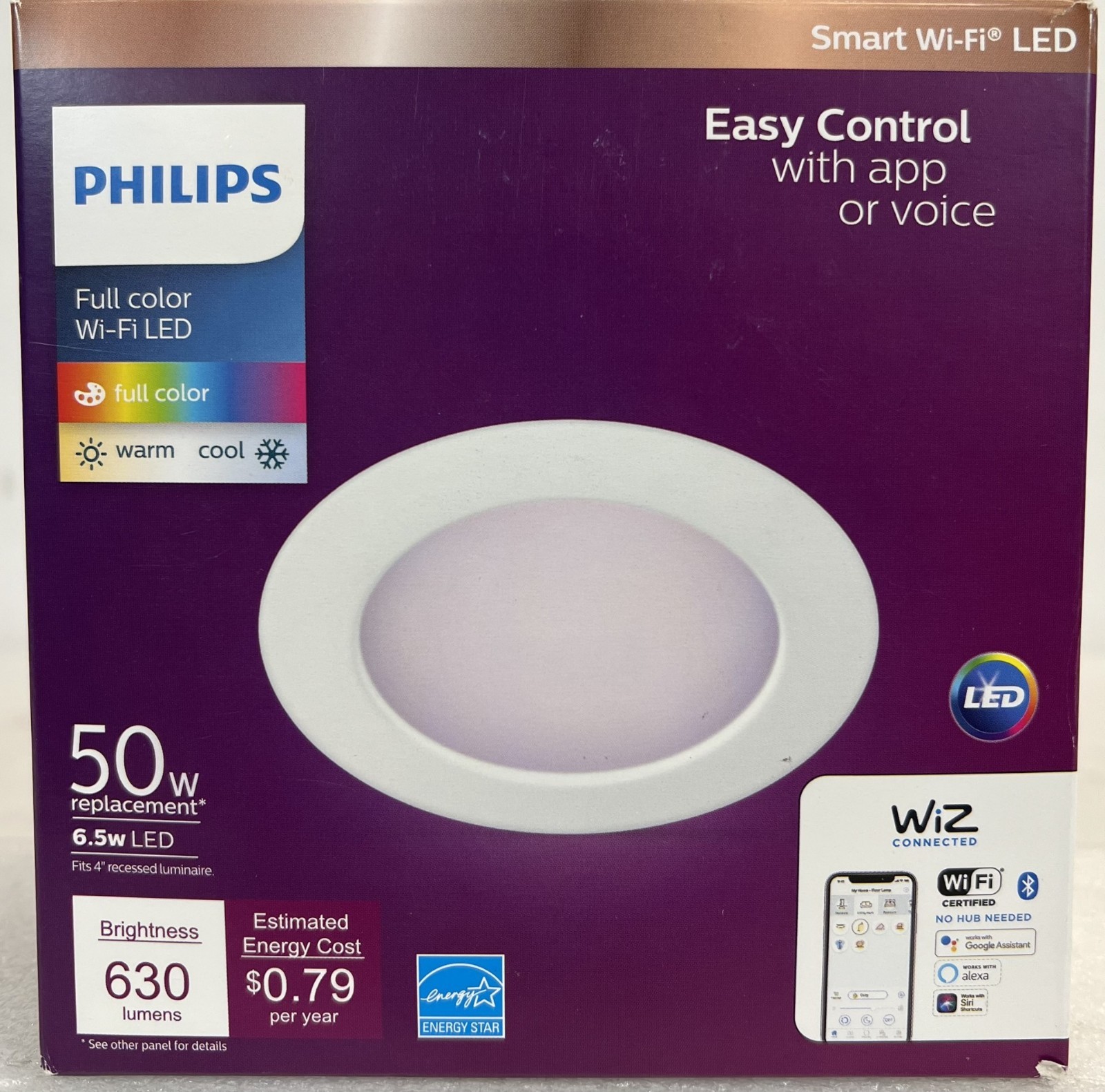 Philips Recessed Downlight 4 Inch LED Color Change 50W Equivalent -FREE S/H
