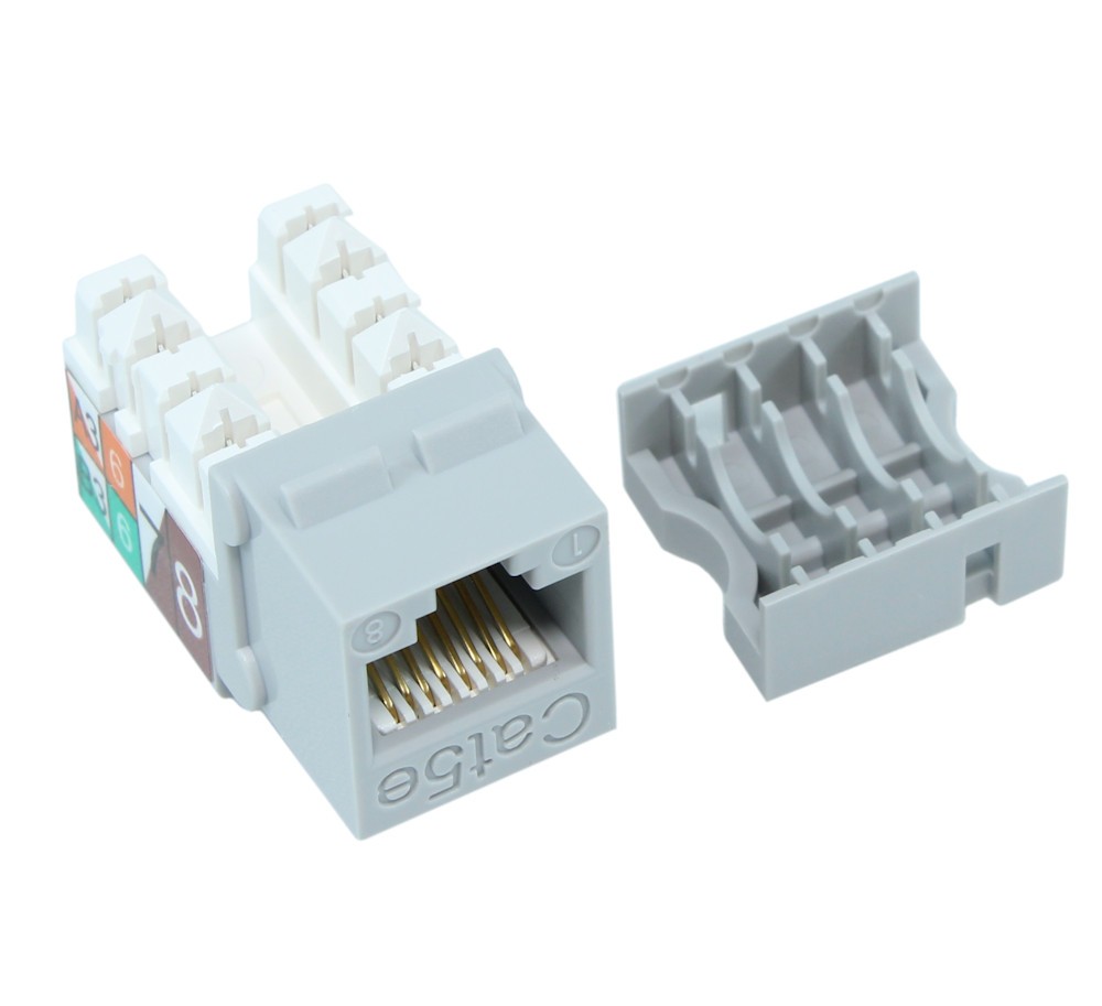 Keystone Jack Insert/Punch-down - Cat 5E RJ45 Networking Gray