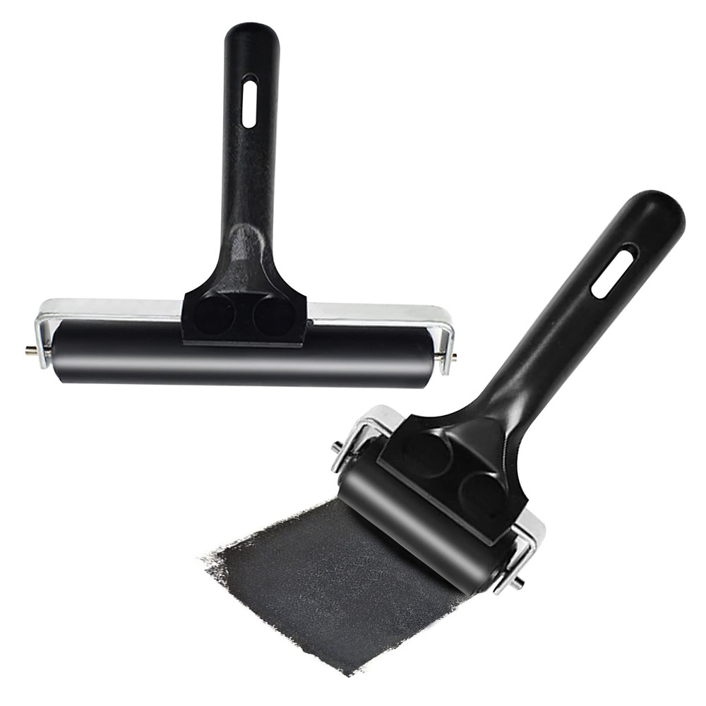 2 Pcs Hard Rubber Brayer Rollers for Printmaking Ink Printing Stamping