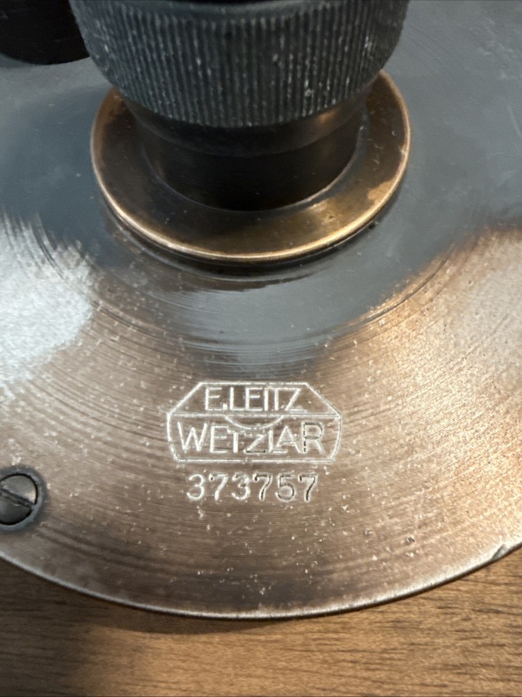 Vintage E. Leitz Wetzlar goniometer head For tool makers microscope 373757 Case