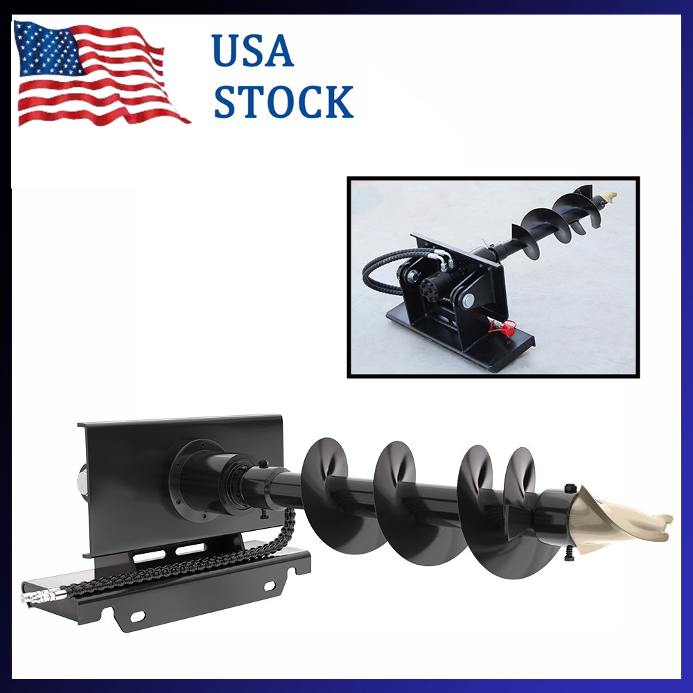 Hydraulic Auger 200mm Hole Diameter for Skid Steer Loader Hole Drilling USA New