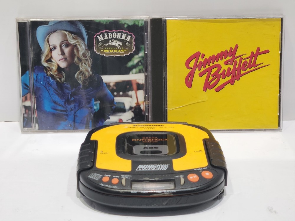 Vintage Panasonic ShockWave SL-SW405 Portable CD Player - Working - Bundle w/...