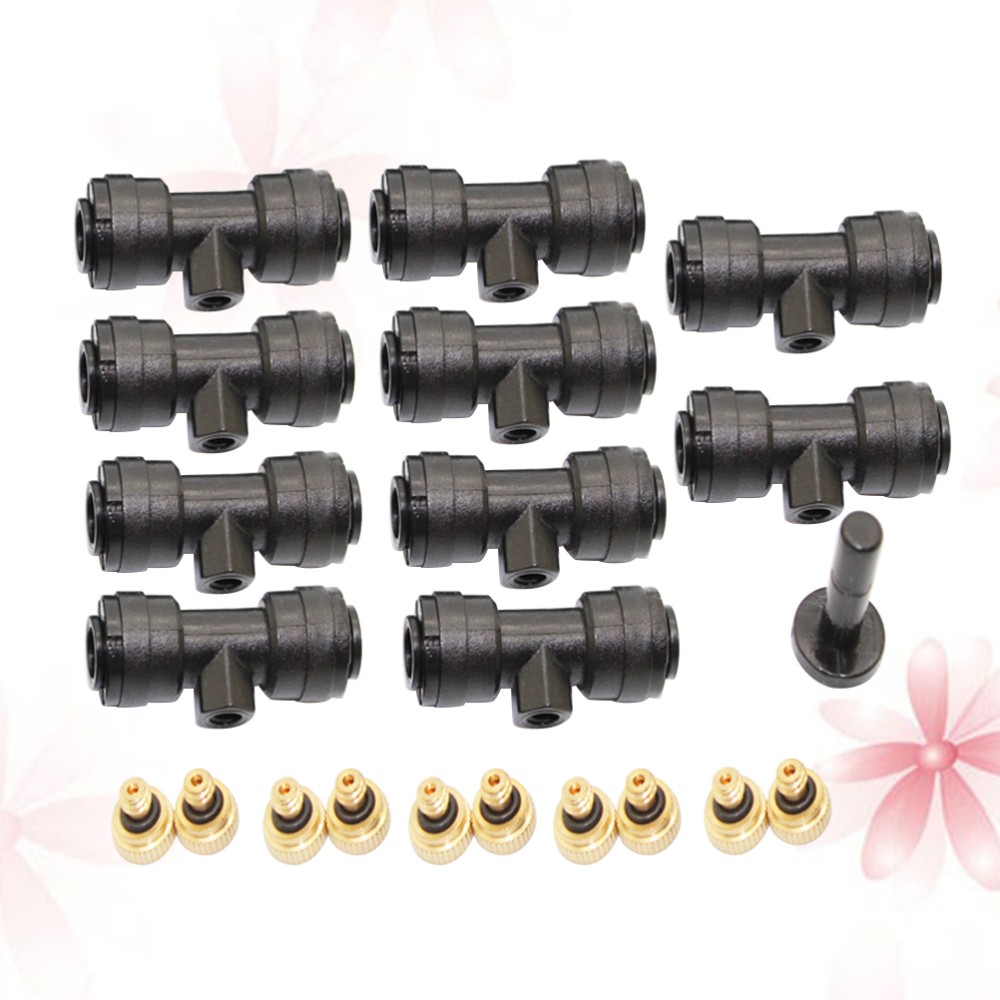 21 Pcs Copper Nozzle Sprayers Irrigation Atomization Drippers Black Golden Set