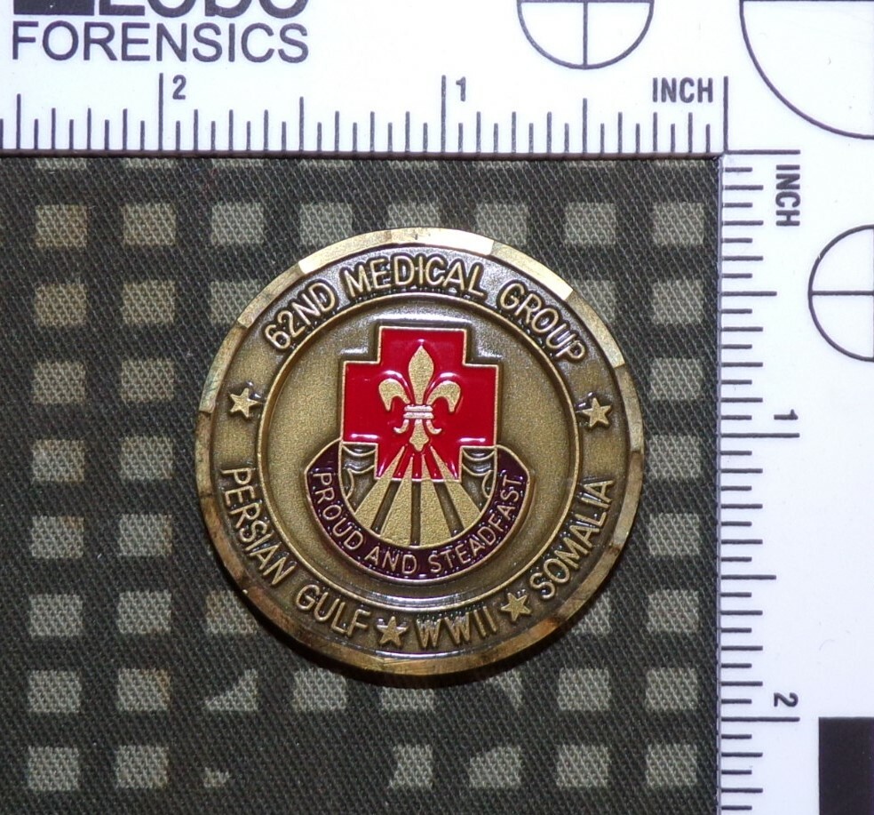 US Army 62nd Medical Group Command Sergeant Major Challenge Coin (Serial #d)