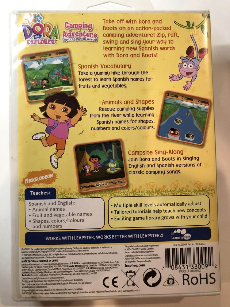 Dora The Explorer Camping Adventure Leapfrog Leapster Learning Game Tested