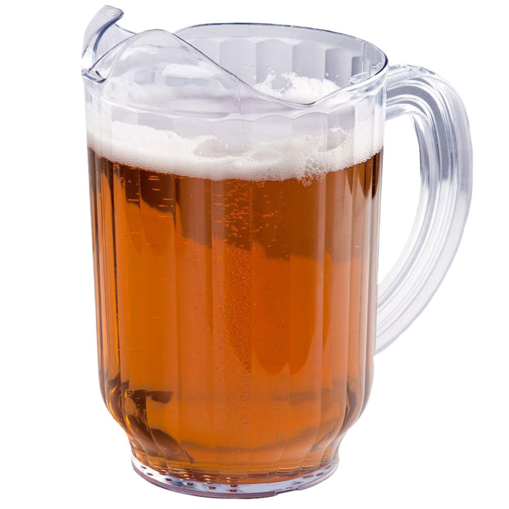 12 PACK Clear 60 Oz Plastic Round Bar Restaurant Beverage Serving Spout Pitchers