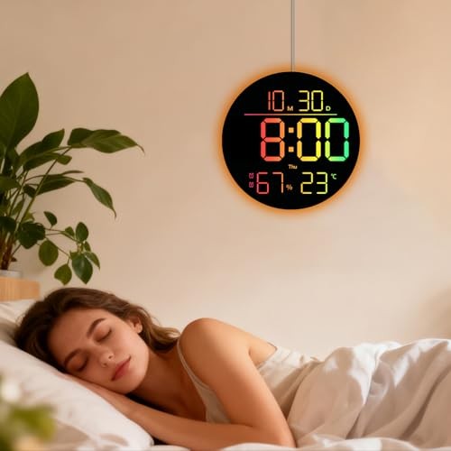 10 Inch LED Digital Wall Clock with RGB Backlight and Countdown Timer｜11