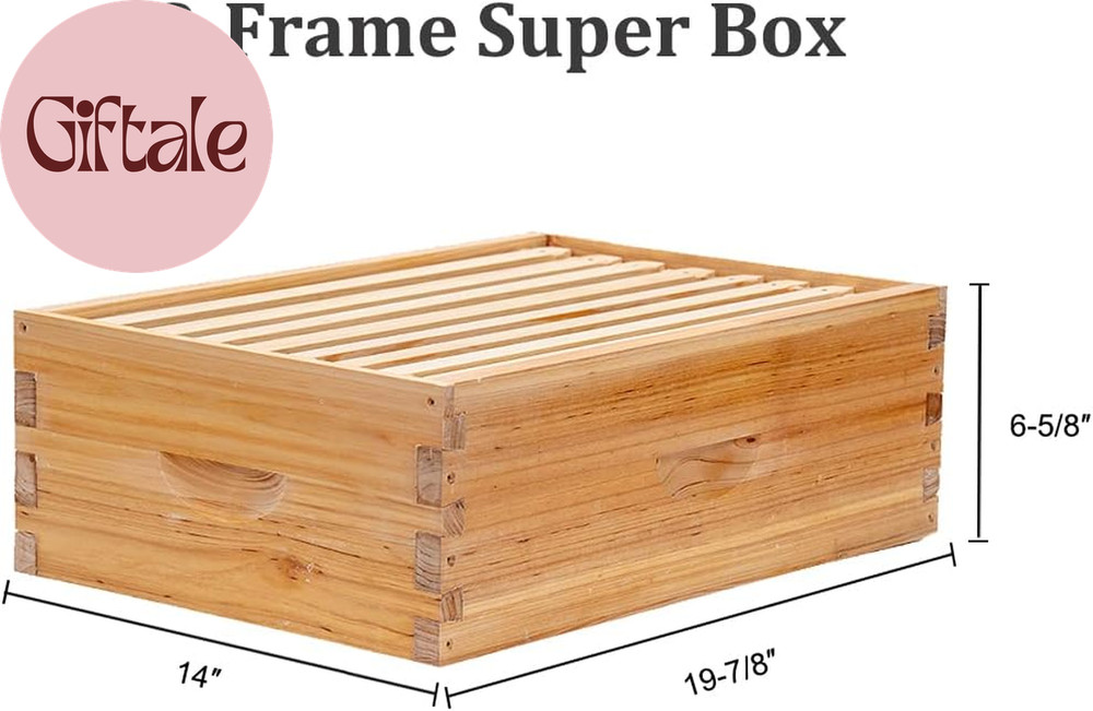 8 Frame Langstroth Bee Hive Coated with Beeswax Includes Beehive Frames and Waxe