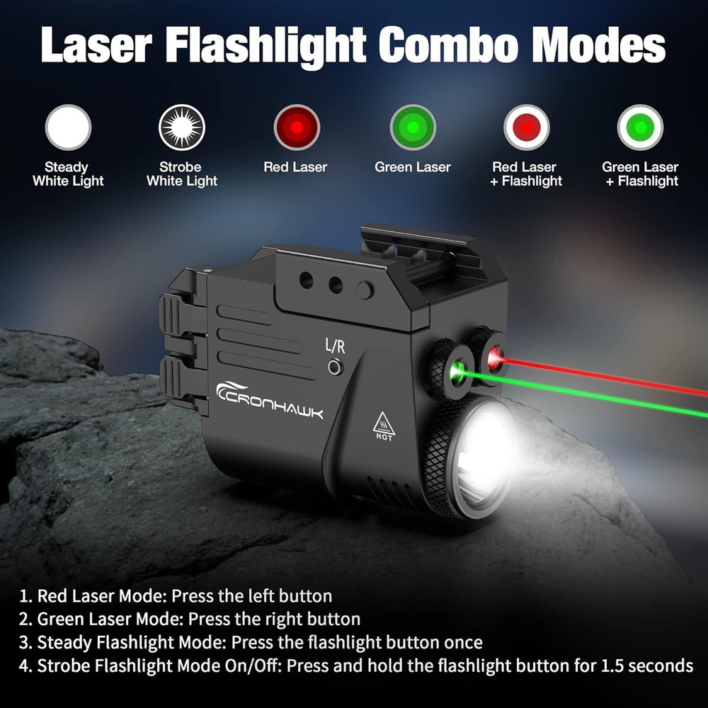 "Red Beam Bundle with 500 Lumens Flashlight and Green Beam Combo "