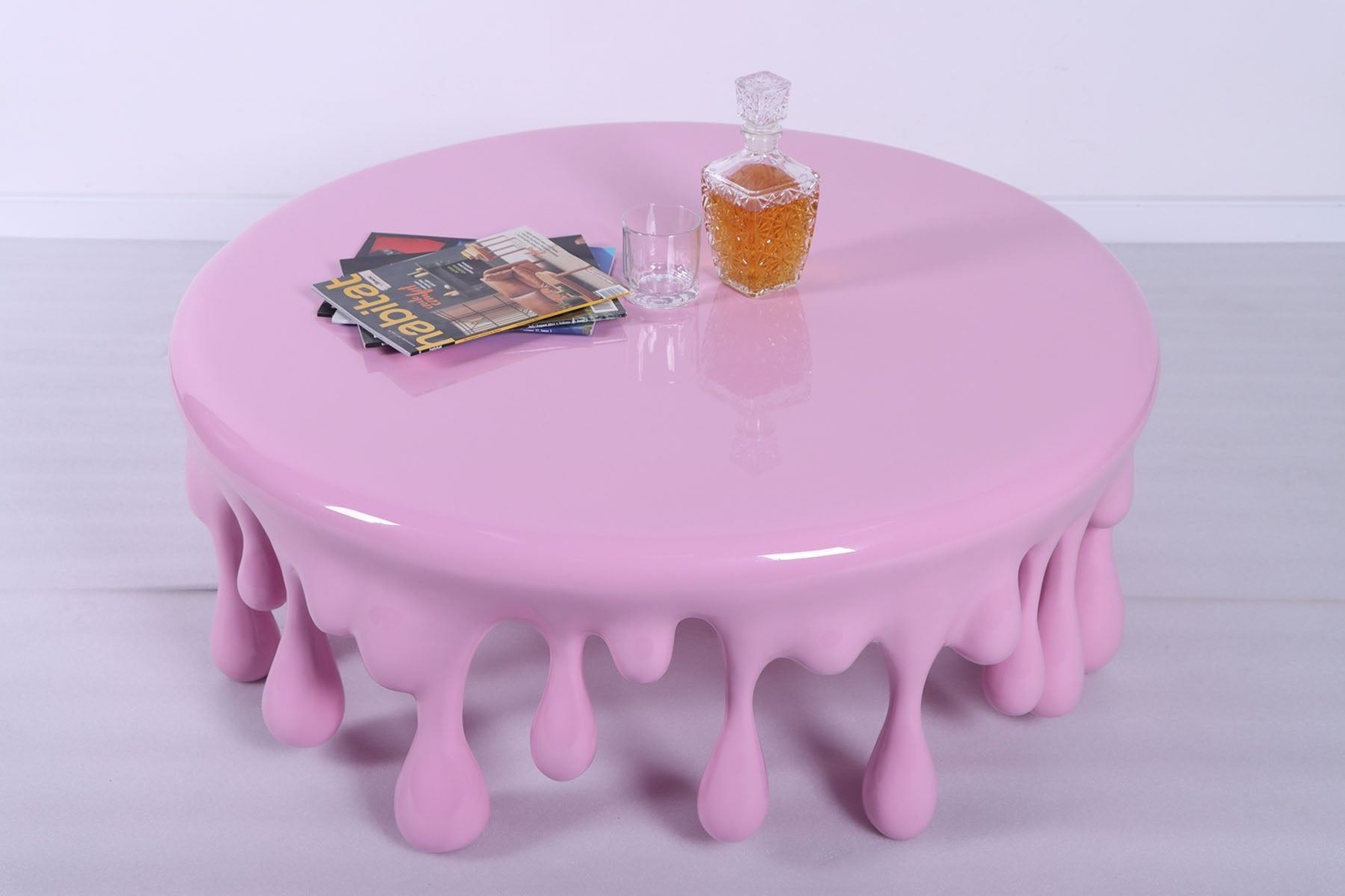 Pink Melting Coffee Table Dripping Statue Ice Cream Prop Decor Home Furniture