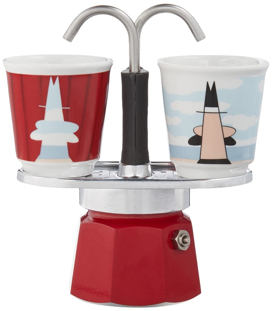 Bialetti Mini Express Moka 2 Cup Aluminium Double Coffee Maker Multiple Colours