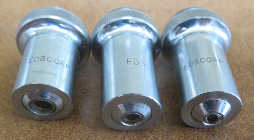 Three EDSCORP Microscope Objective Lot 10x 20x 40x Japan
