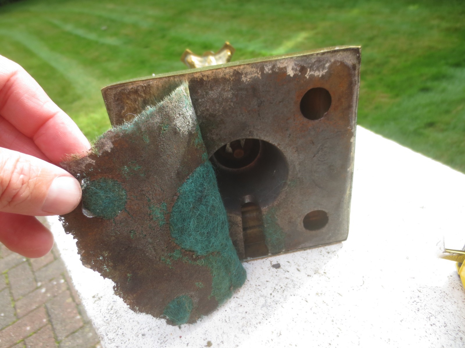 Antique Brass Corinthian Column Oil Lamp Brass 12" In Height