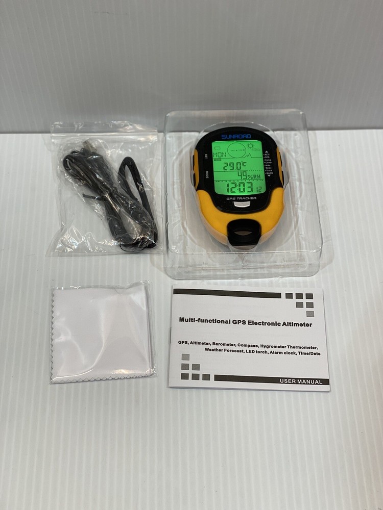 SUNROAD GPS Tracker Barometer Altimeter Compass Weather Forecast Thermometer ...