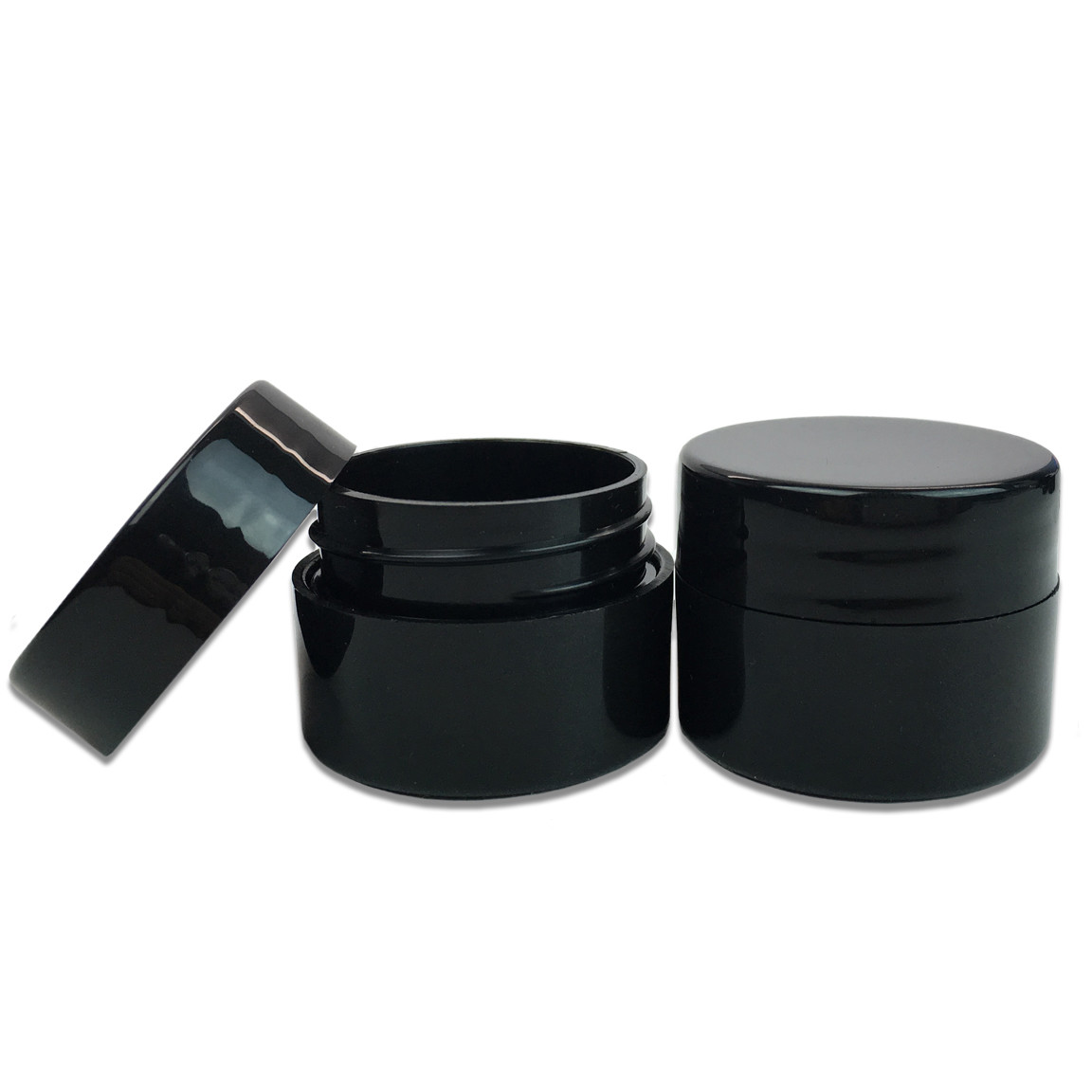 300 Pieces 7G/7ML Black Thick Cosmetic Sample Container Jars with Lid BPA Free