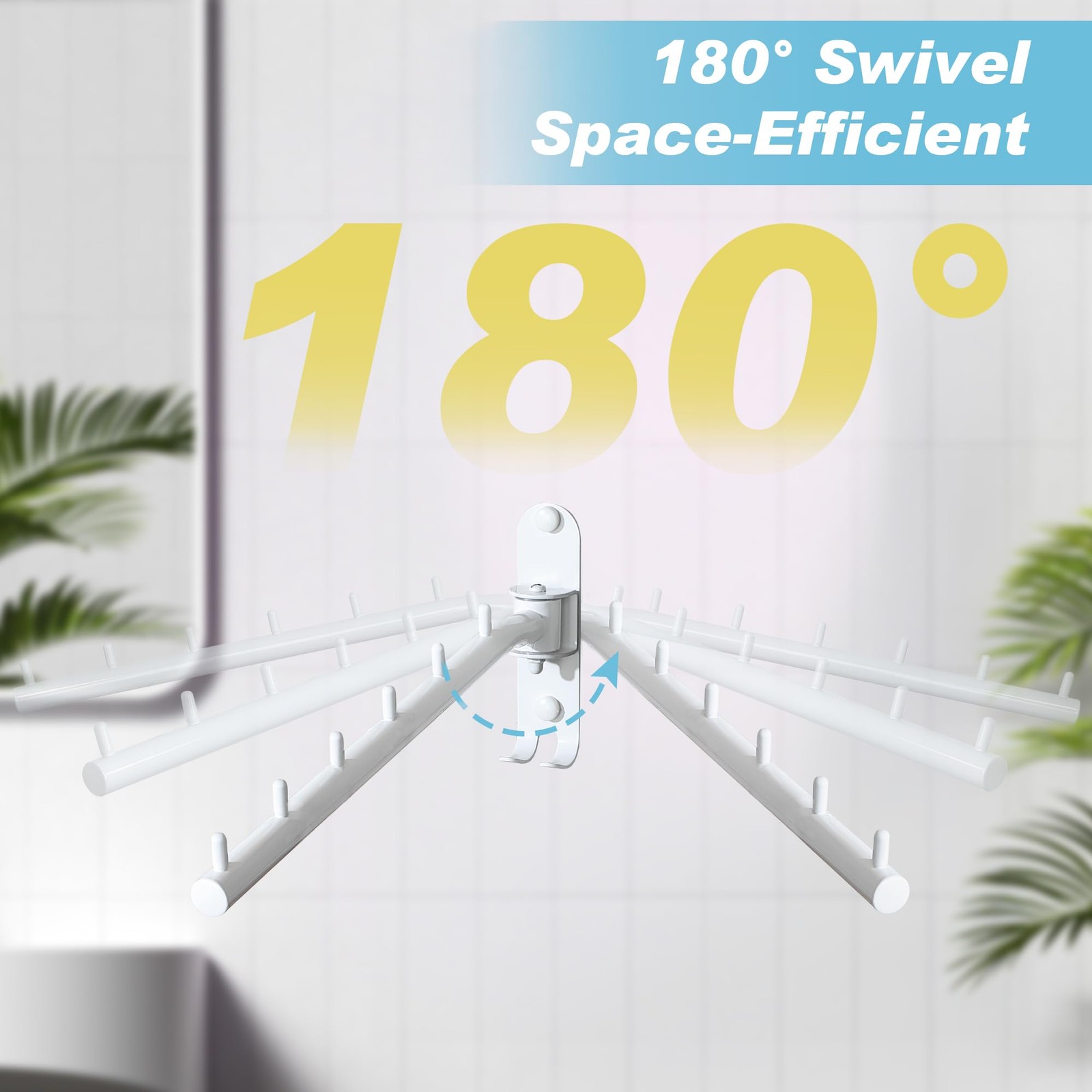 Wall Mounted Drying Rack,Swivel Clothes Drying Rack Stainless Steel,Space Sav...