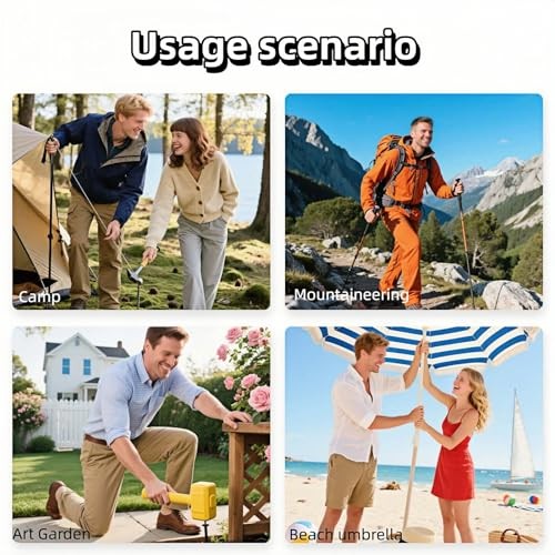 Ultralight PE Camping Hammer with Stake Puller Hole, Multifunctional Portable