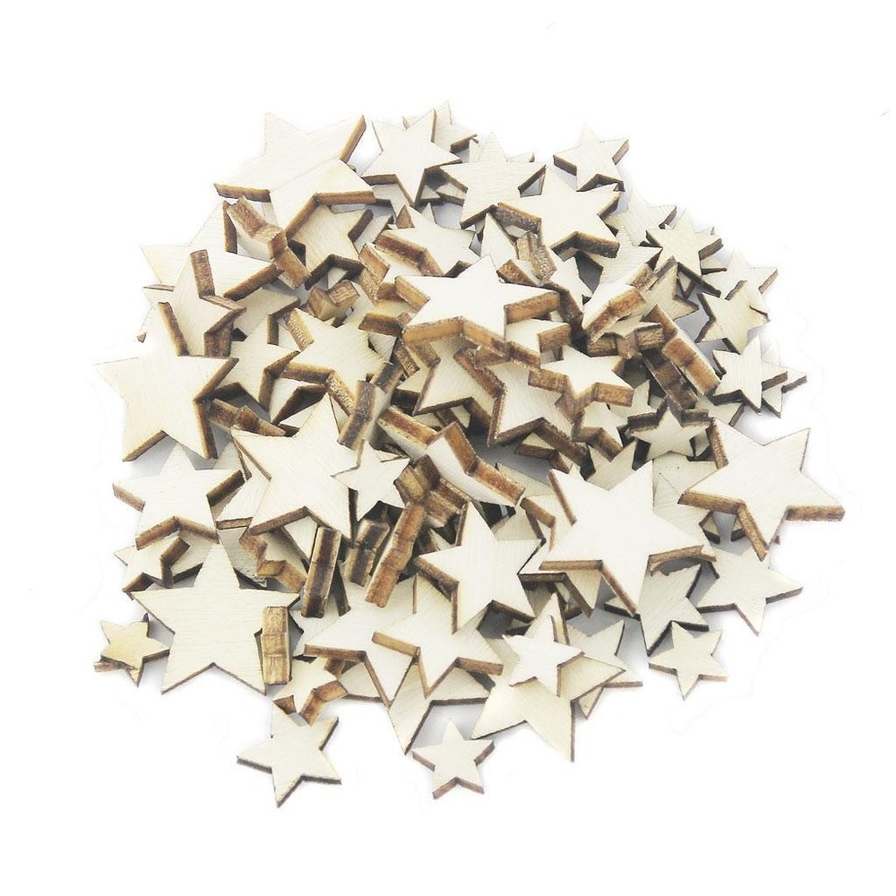 100Pcs Assorted Size Natural Plain Shabby Chic Craft