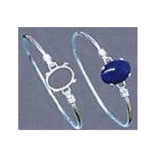 18x13mm Oval Cab 8" Sterling Silver Bracelet Setting
