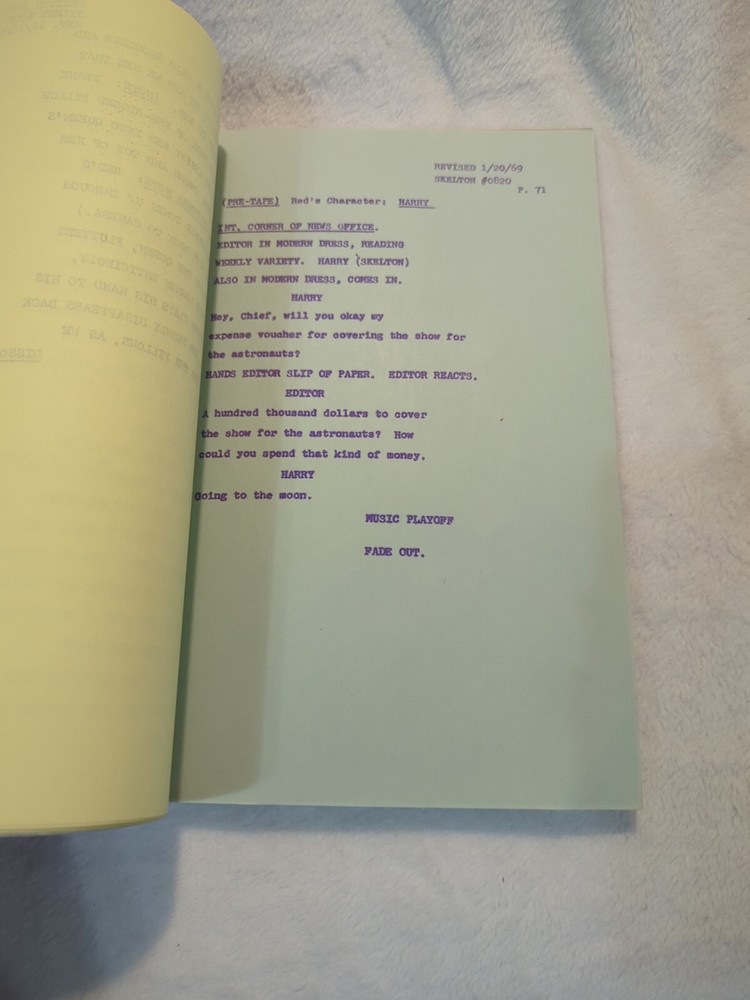 Rare Vintage Script For The Red Skeleton Hour 1969