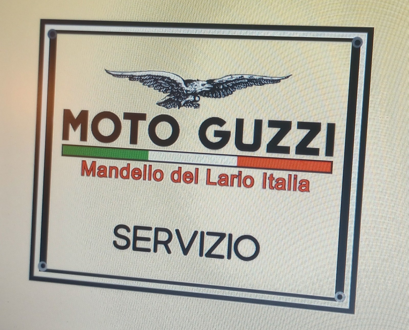 Moto Guzzi Servizio Motorcycle garage mancave Sign