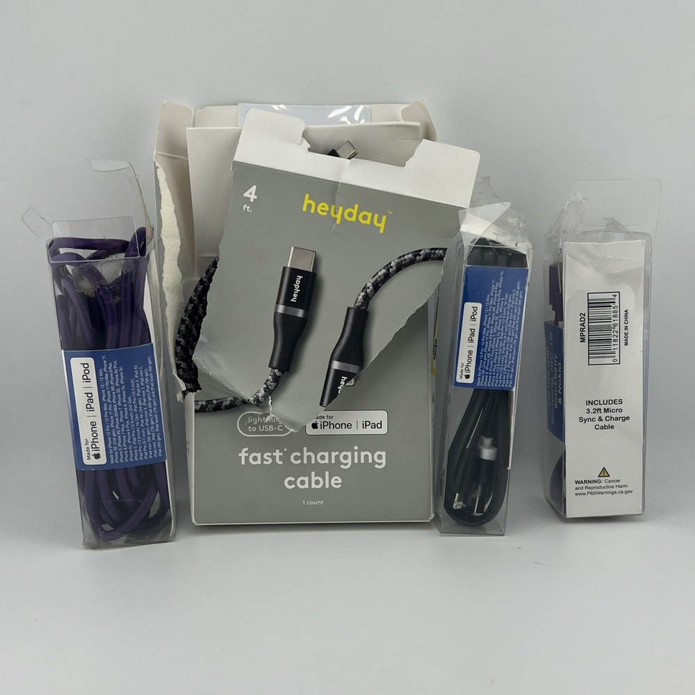 Lot Of 4 Untested Cords- with package damage