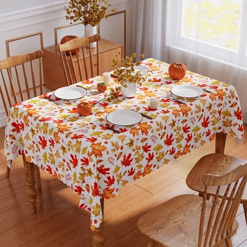 Fall Tablecloth 52x70 Inch Rectangular, Fall Decorations for Home Waterproof