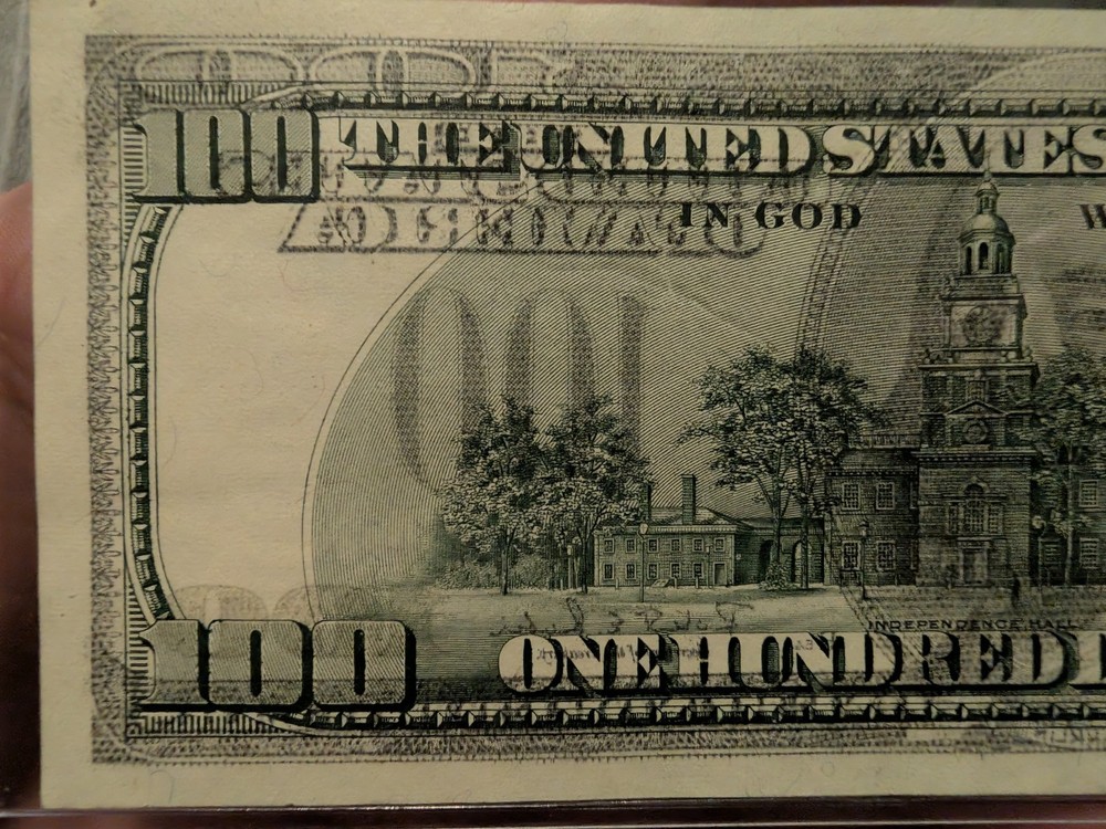 FRN Error Note WET INK TRANSFER ERROR Full Front To Back Offset Error Note