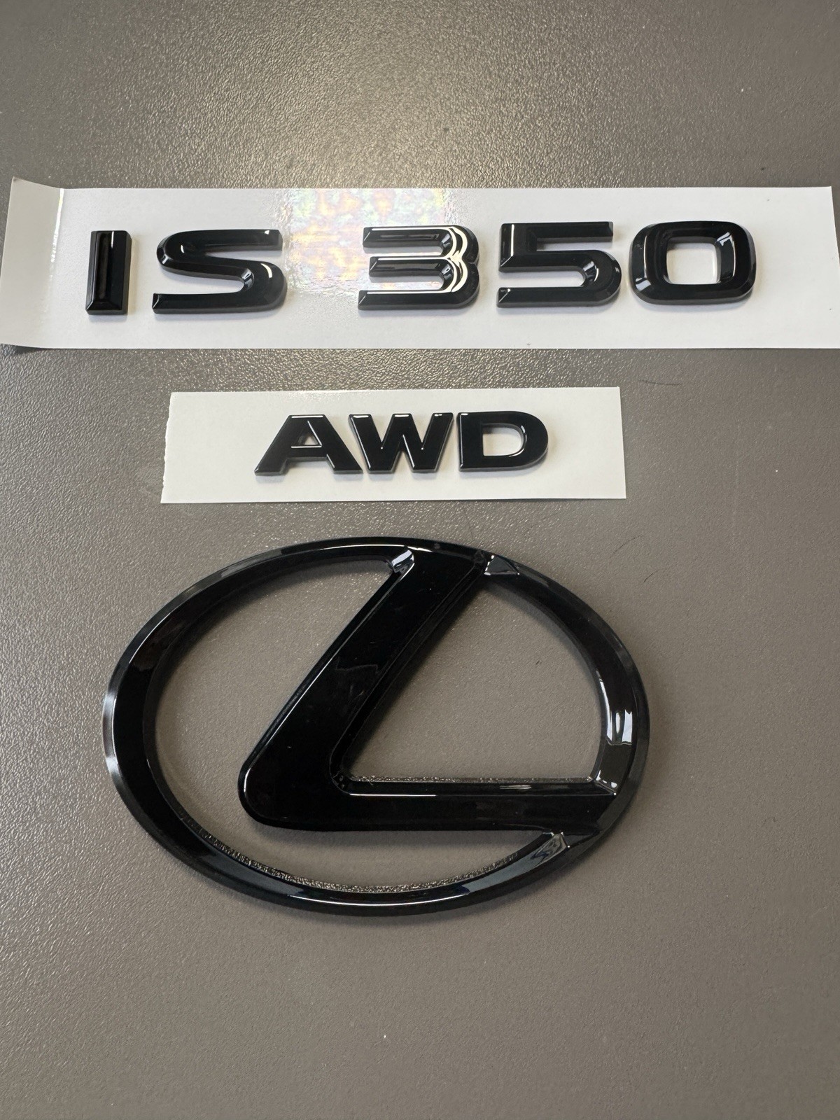 Gloss Black Emblem Badge Logo fits Lexus IS350 2014 2015 2016 2017 2018 2019
