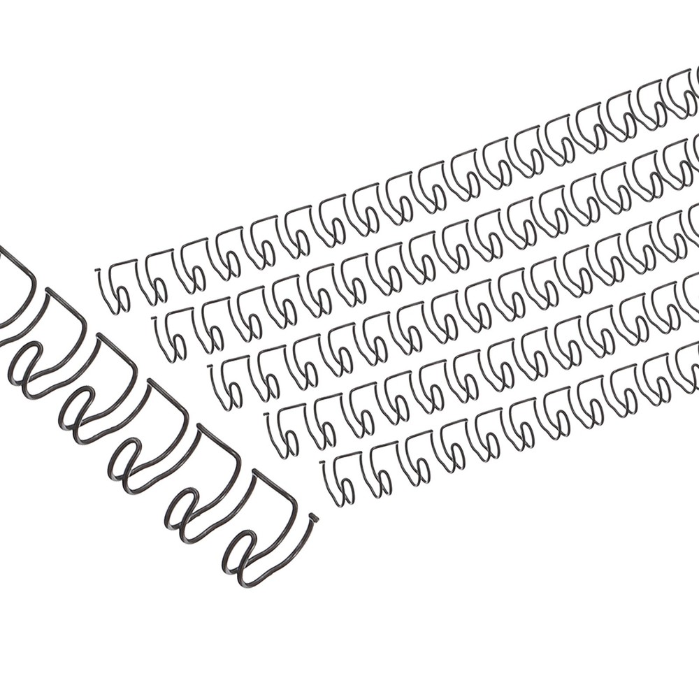 6mm (1/4″) Double Loop Wire Binding Combs, 100 Pcs, 3:1 Pitch, Black