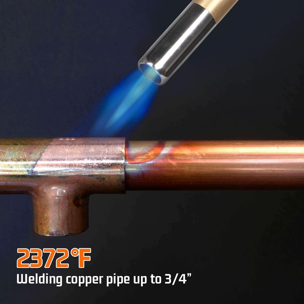 High Intensity Propane Torch Head with Trigger Start for Safe Welding & Cooking