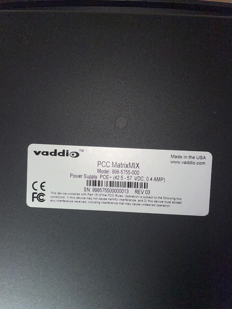 Vaddio PCC MatrixMIX Live Production Camera Controller | Used - Great Condition